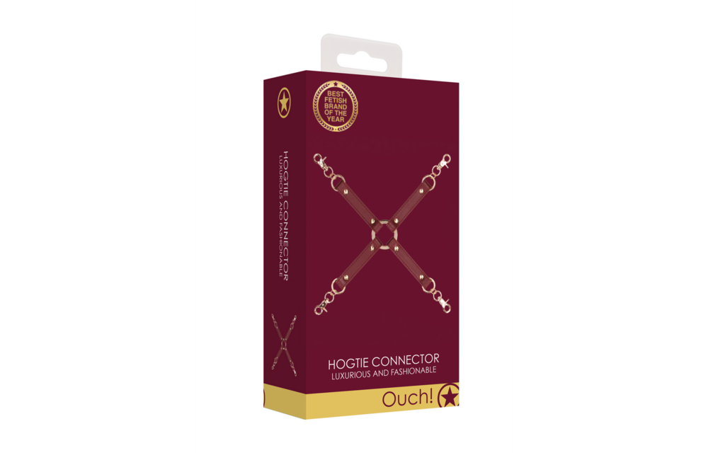 Hogtie-Verbinder Luxus-BDSM-Lederoptik | Ouch Halo Rot