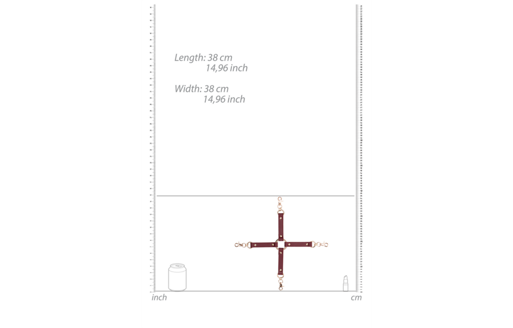 Hogtie-Verbinder Luxus-BDSM-Lederoptik | Ouch Halo Rot