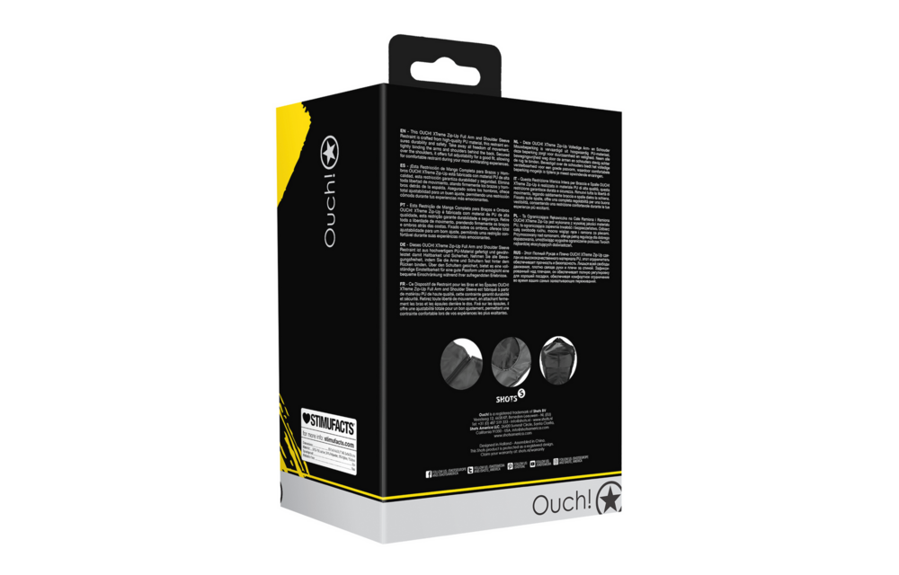 Zip-Up Volledige Arm en Schouder Mouw Beperking - Zwart