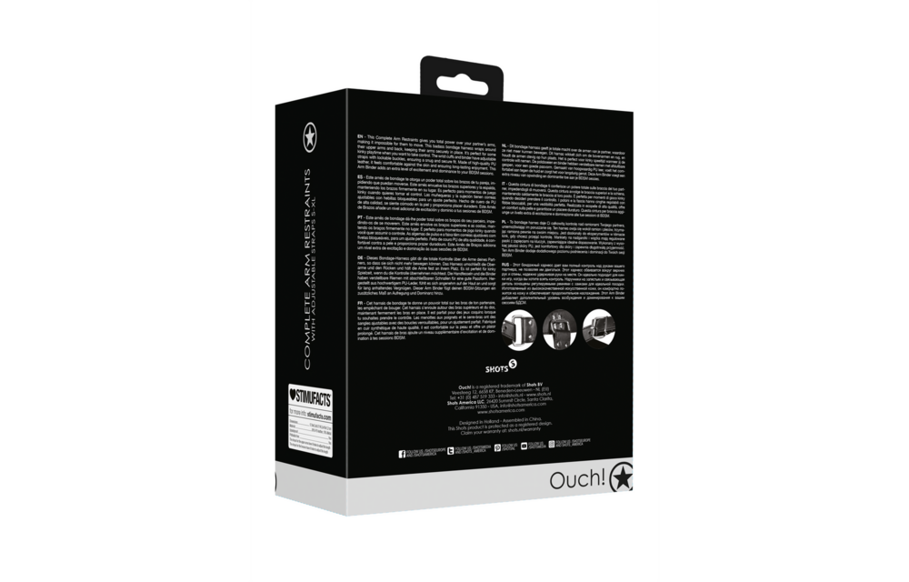 Complete Arm Cuffs Black - Comfort & Control | Ouch! By Shots