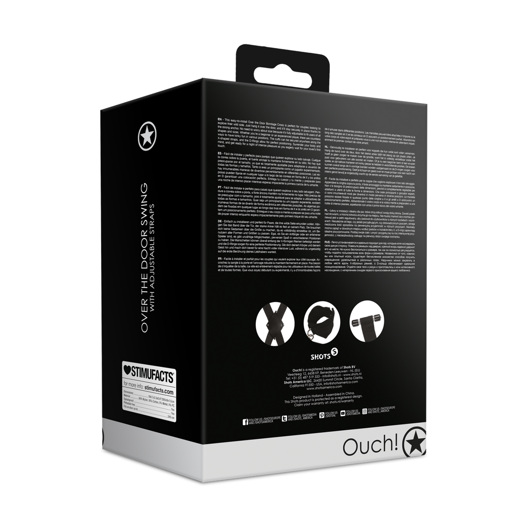 Over de Deur Bondage Kruis - Zwart