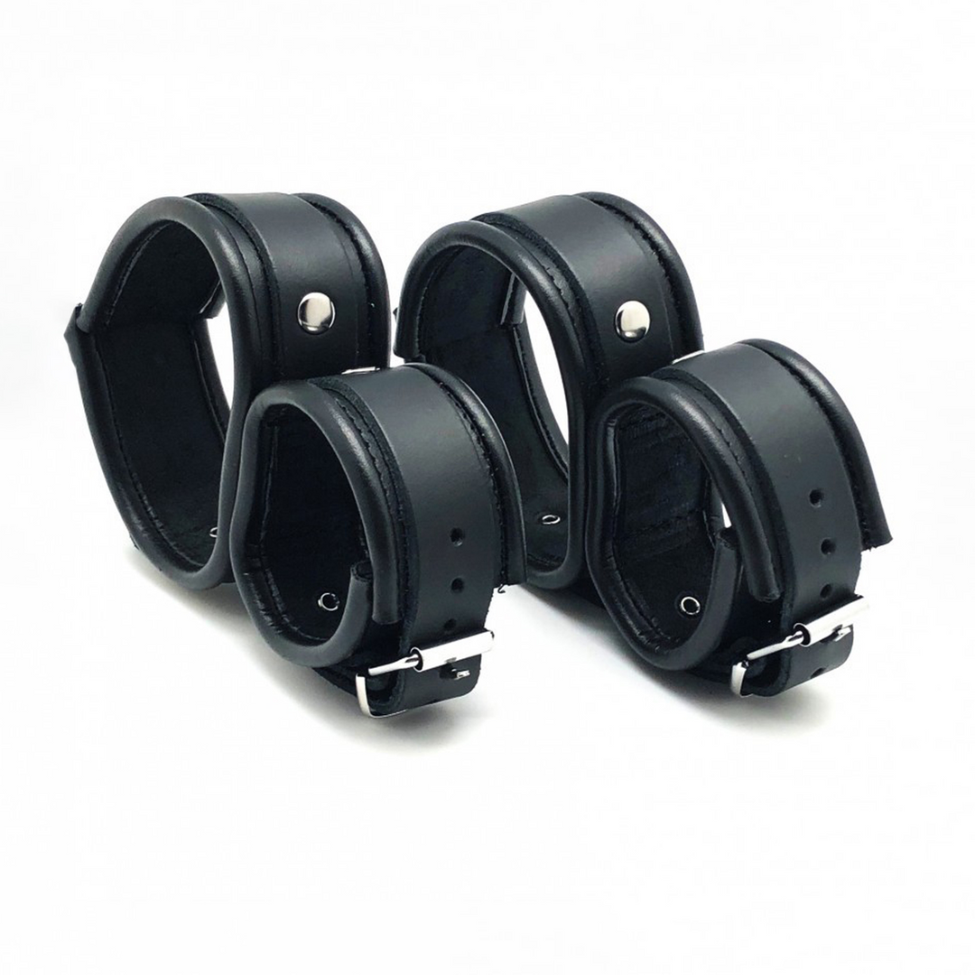 Leather Ankle and Hand Restraints - Black
