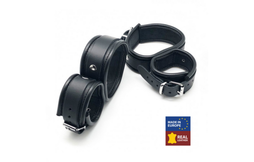Leather Ankle and Hand Restraints - Black