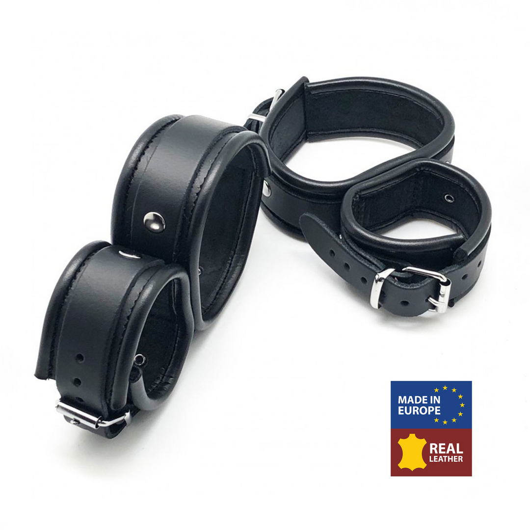 Leather Ankle & Handcuffs Black | Stylish & Durable