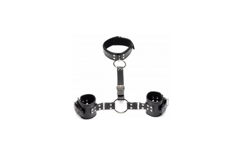 Neck to Wrist Bindings | Comfortable Vegan PU Leather Handcuffs