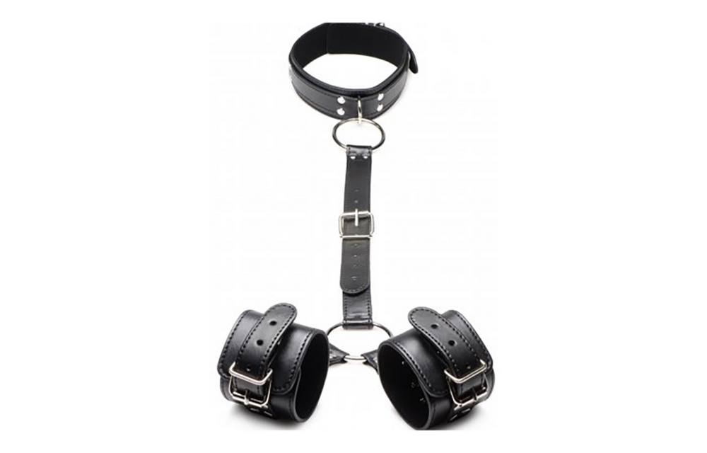 Neck to Wrist Bindings | Comfortable Vegan PU Leather Handcuffs