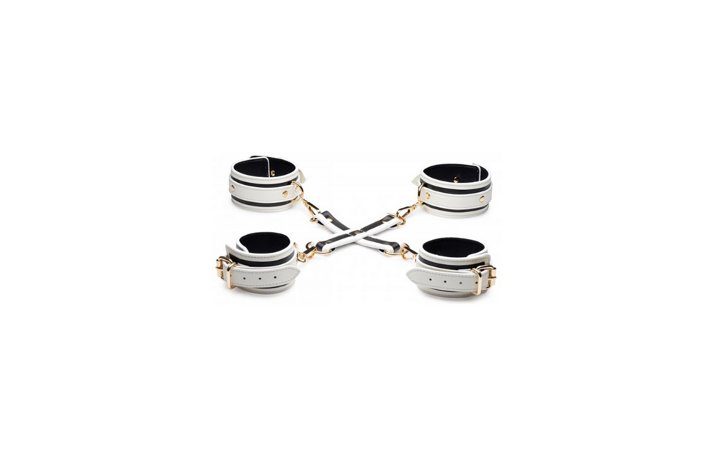 Kink In The Dark Glow Hog Tie Set – PU Bondage White Xr Brands