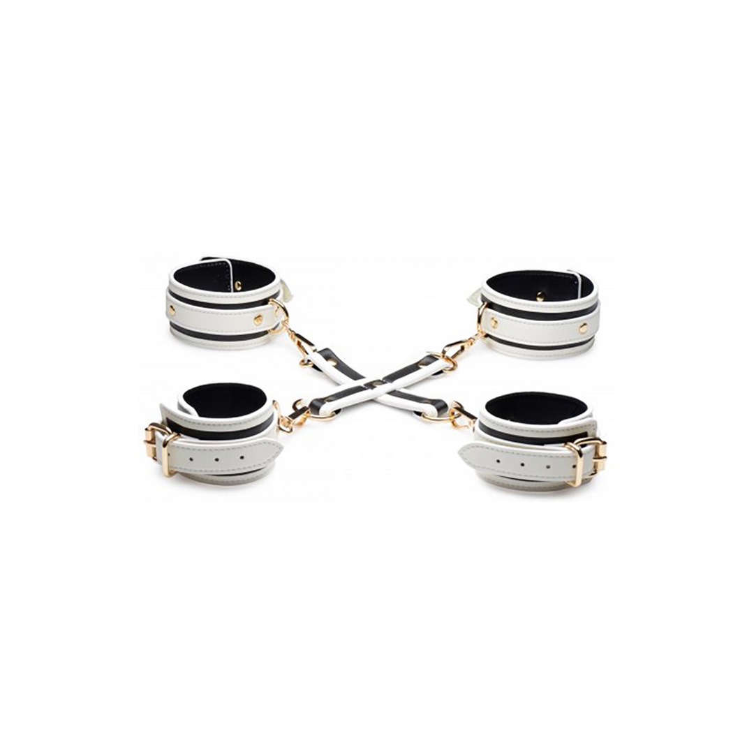 Kink In The Dark Glow Hog Tie Set – PU Bondage White Xr Brands