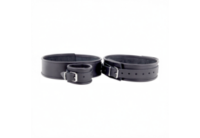 Leather Thigh and Handcuffs Black | Stylish & Sturdy Red Leather