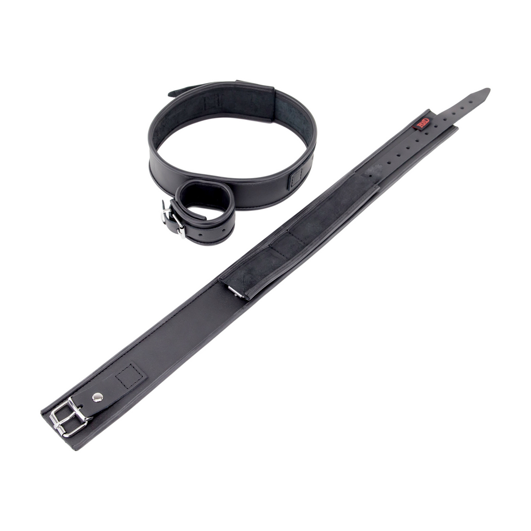 Leren Dijen- en Handboeien - Zwart