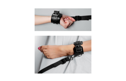 Bed Restraint Set Black | Comfort & Excitement From Xr Brands