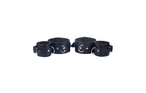 Leather Arm and Forearm Restraints - Black