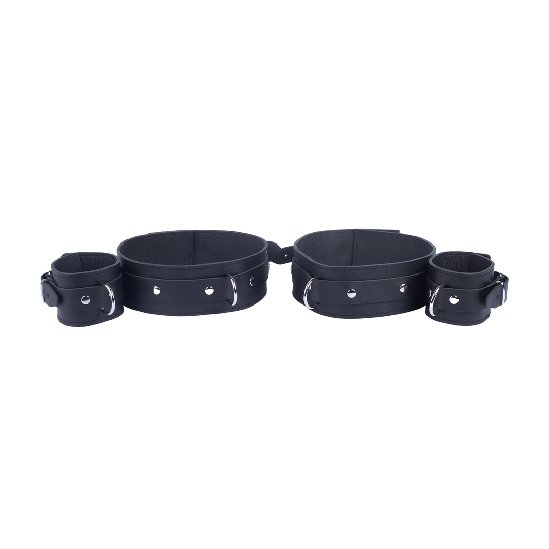 Leather Thighs Restraints - Black