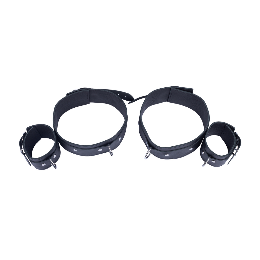 Leather Thighs Restraints - Black