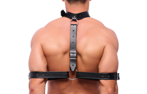 Leather Arm Bondage Chain Black - Strong & Stylish Accessory