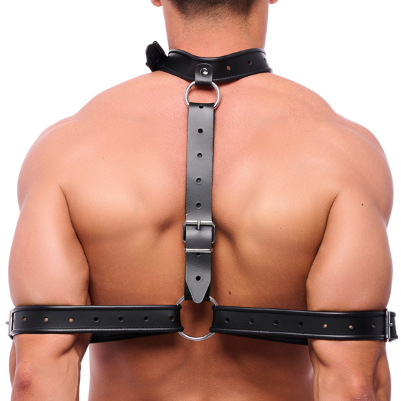 Leder Arm Bondage Halskette - Schwarz
