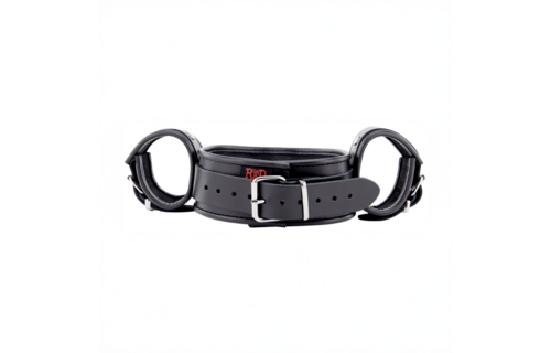 Leather Neck and Hand Restraints - Black
