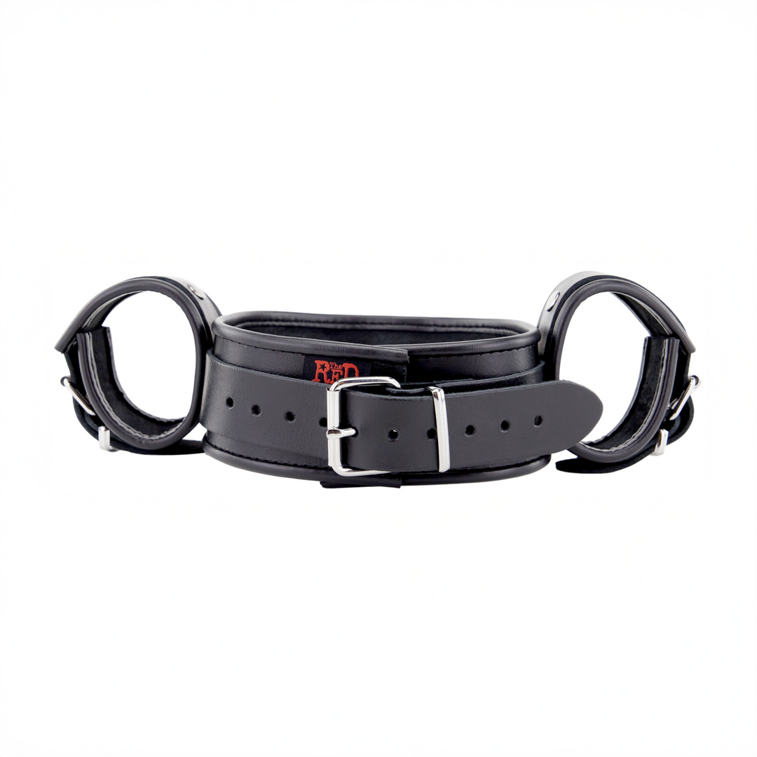 Leather Neck and Hand Restraints - Black