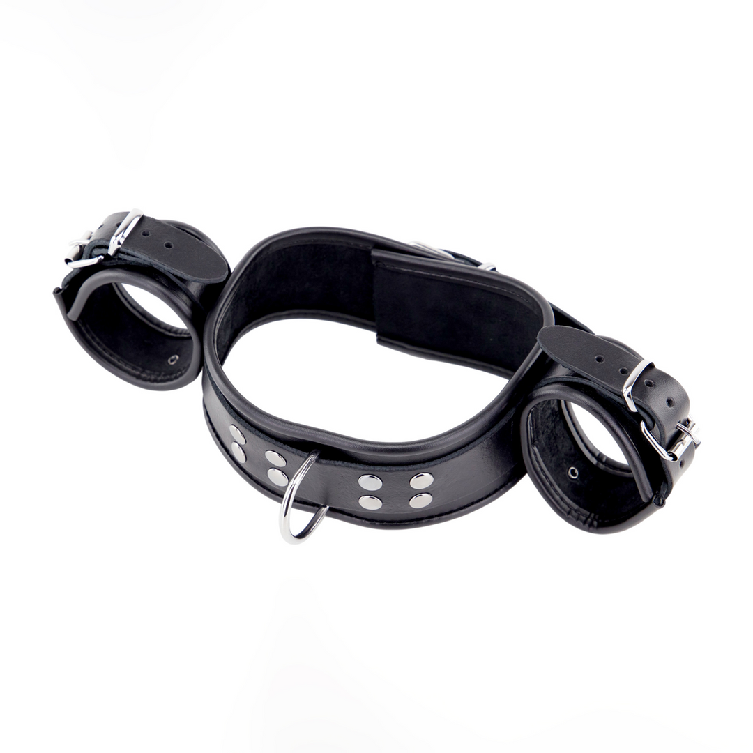 Leather Neck and Handcuffs Black | Stylish & Durable