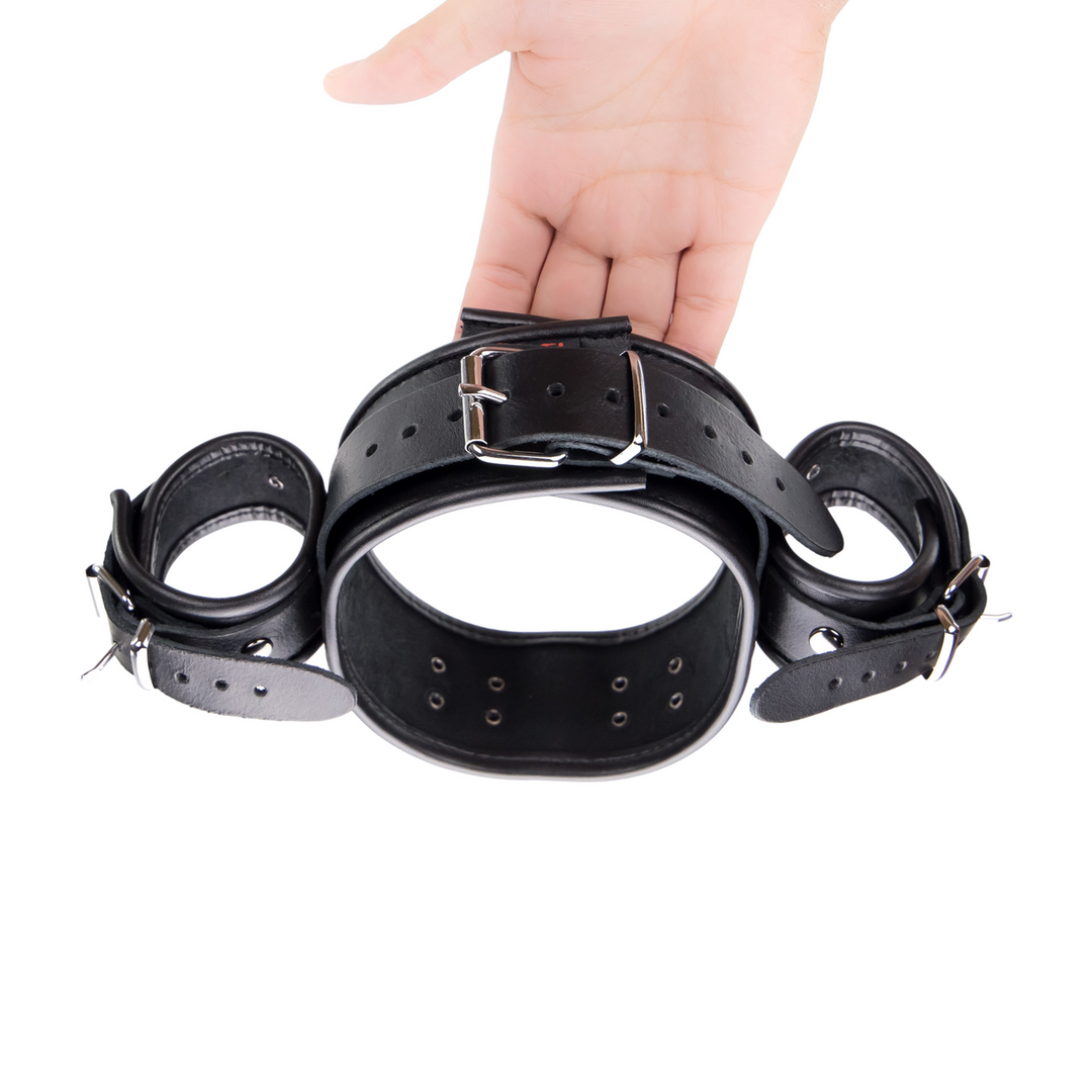 Leather Neck and Handcuffs Black | Stylish & Durable