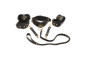 Lover's Restraints Set Black - Stylish Vegan Leather Cuffs