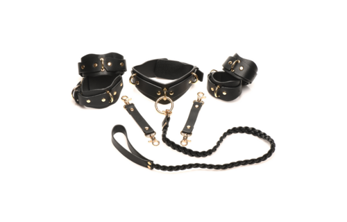 Lover'S Restraints Set Zwart - Stijlvolle Vegan Leren Boeien