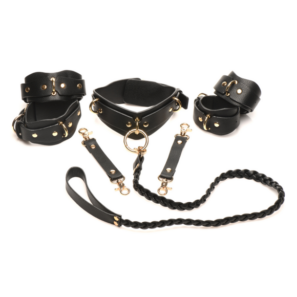 Lover'S Restraints Set Schwarz – Stilvolle vegane Lederfesseln