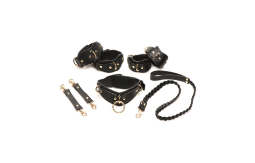 Lover'S Restraints Set Schwarz – Stilvolle vegane Lederfesseln