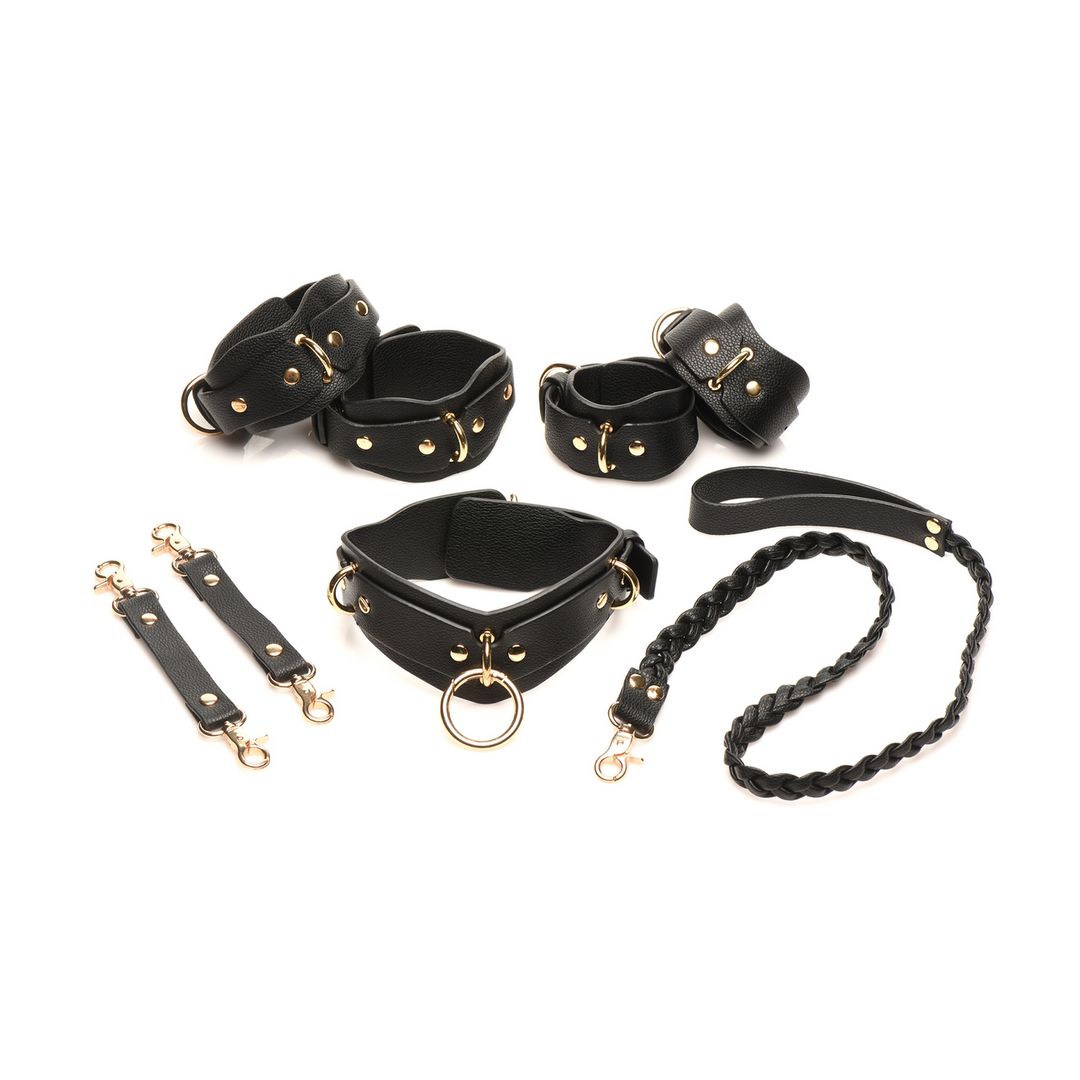 Lover's Restraints Set Black - Stylish Vegan Leather Cuffs
