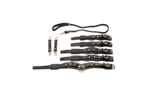 Lover'S Restraints Set Schwarz – Stilvolle vegane Lederfesseln
