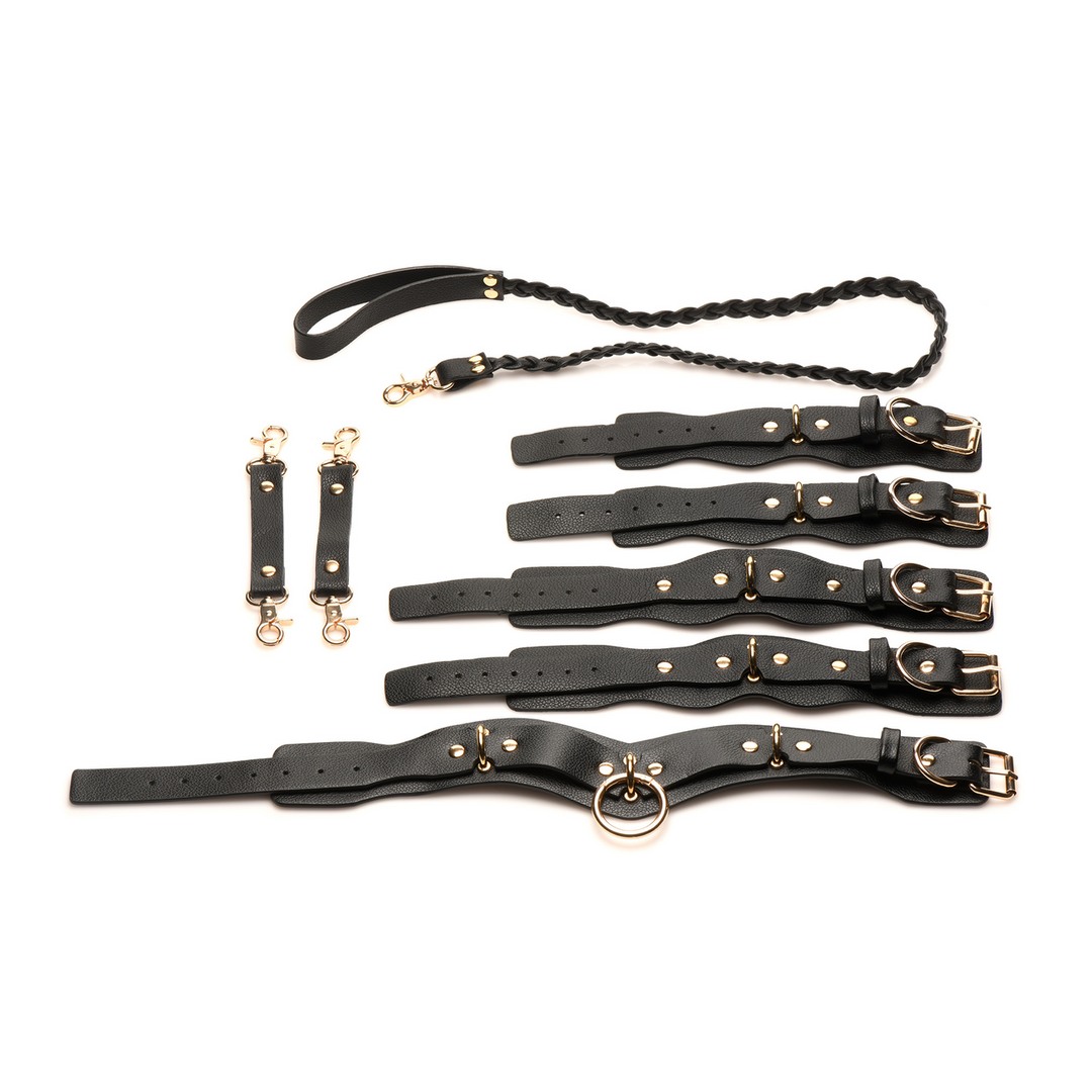 Lover'S Restraints Set Schwarz – Stilvolle vegane Lederfesseln