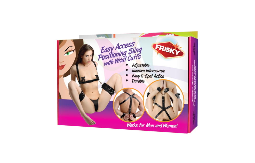 Easy Access Thigh Sling With Vegan Wrist Cuffs - Xr Brands