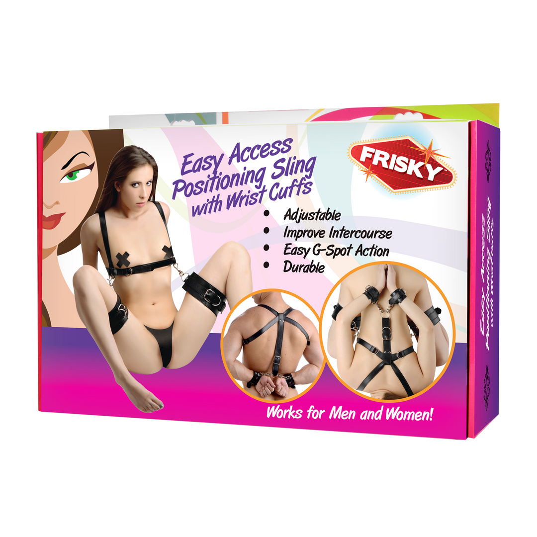 Easy Access Thigh Sling With Vegan Wrist Cuffs - Xr Brands