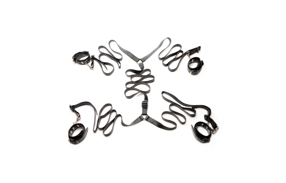 Leder-Bettfessel-Set Schwarz – Luxuriös & verstellbar Xr Brands