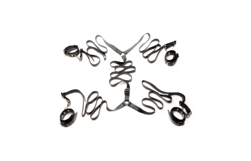 Leder-Bettfessel-Set Schwarz – Luxuriös & verstellbar Xr Brands