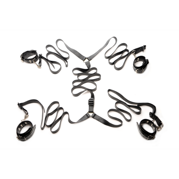 Leather Bed Restraint Set Black - Luxurious & Adjustable Xr Brands