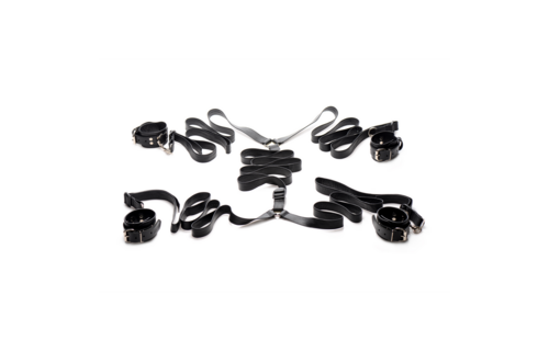 Leder-Bettfessel-Set Schwarz – Luxuriös & verstellbar Xr Brands