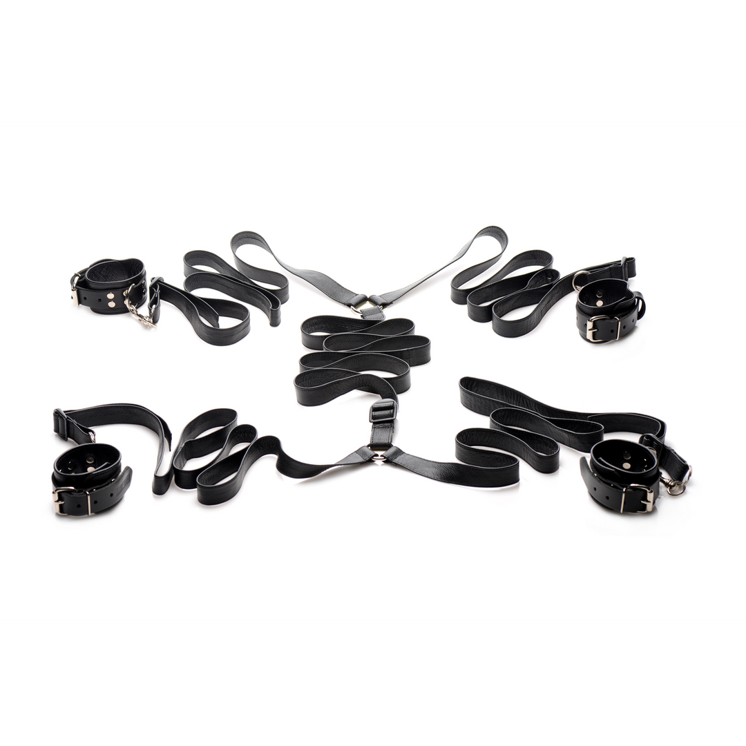 Leder-Bettfessel-Set Schwarz – Luxuriös & verstellbar Xr Brands