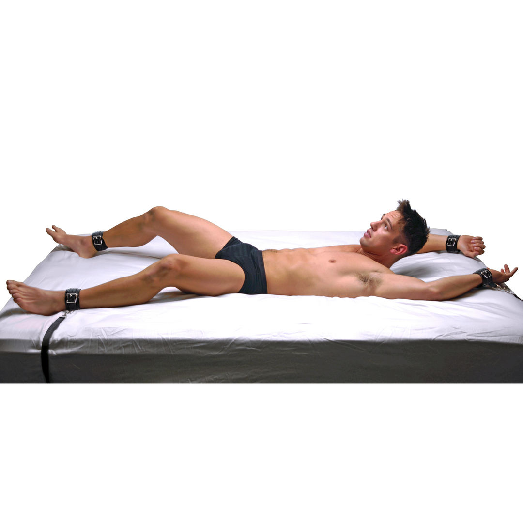 Leather Bed Restraint Set Black - Luxurious & Adjustable Xr Brands