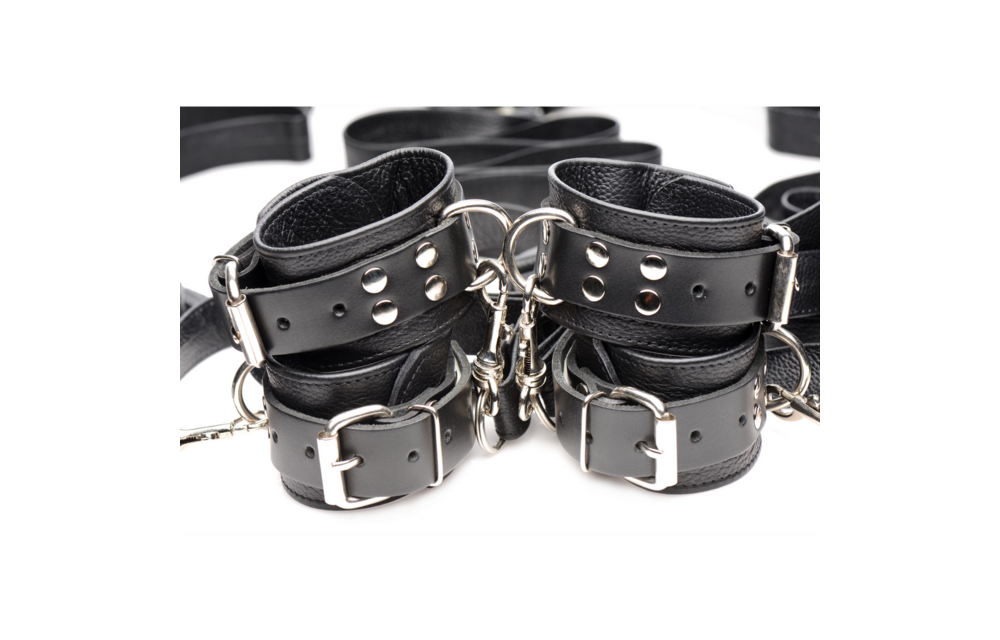 Leather Bed Restraint Set Black - Luxurious & Adjustable Xr Brands
