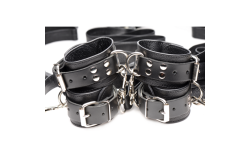 Leather Bed Restraint Set Black - Luxurious & Adjustable Xr Brands