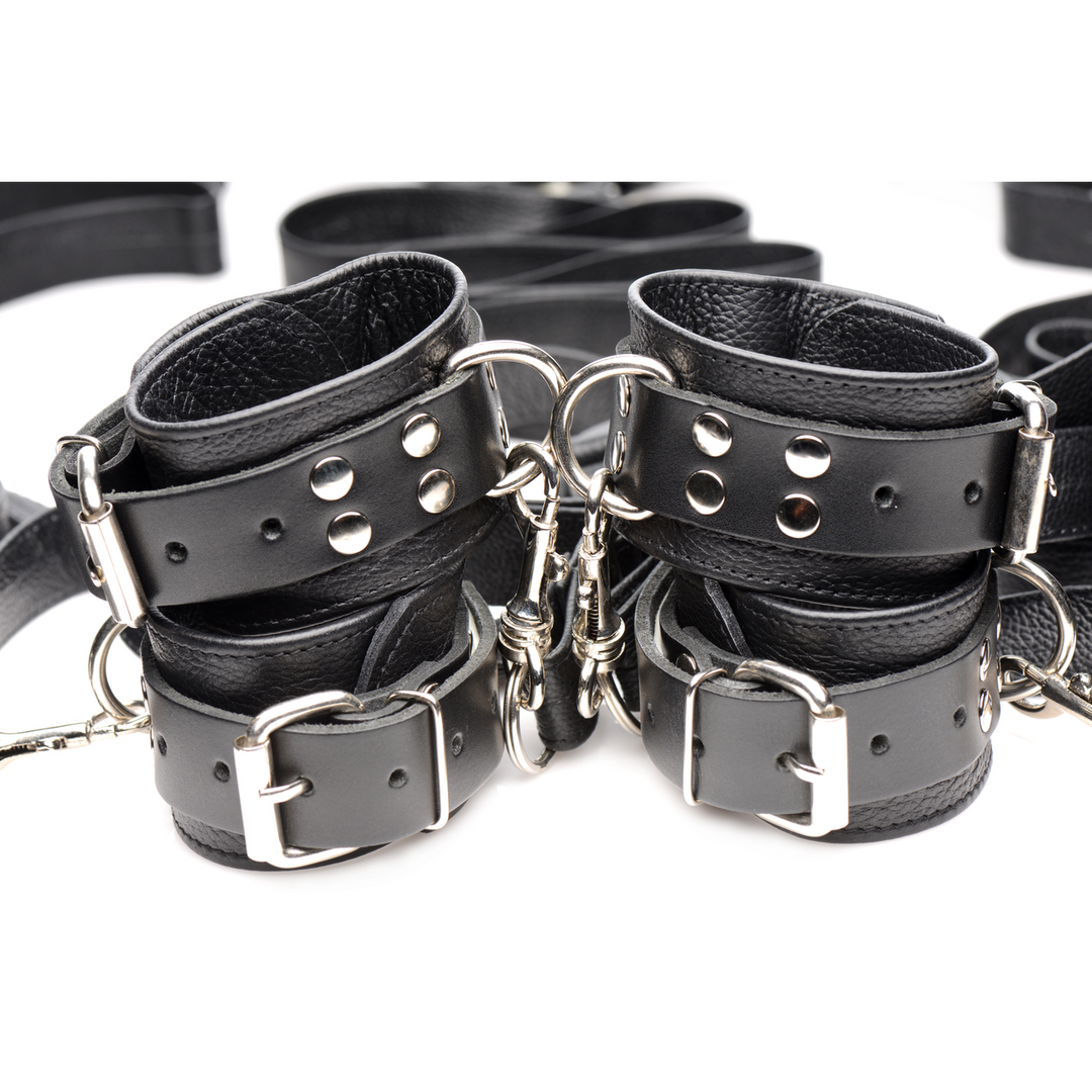 Leather Bed Restraint Set Black - Luxurious & Adjustable Xr Brands