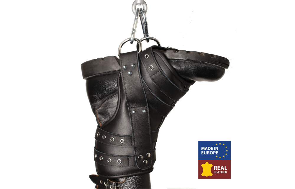 Luxury Set of 2 Black Leather Leg Restraints – Sturdy & Stylish