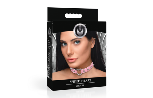 Spiked Heart Choker Pink – Edgy & Kinky Style Accessoire