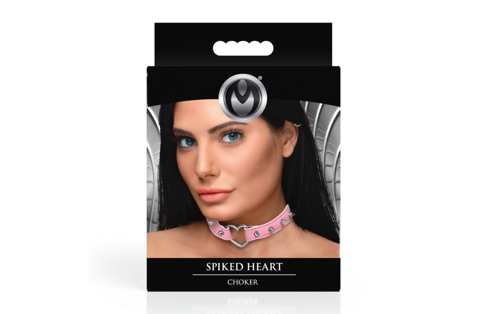 Spiked Heart Choker Pink – Edgy & Kinky Style Accessoire