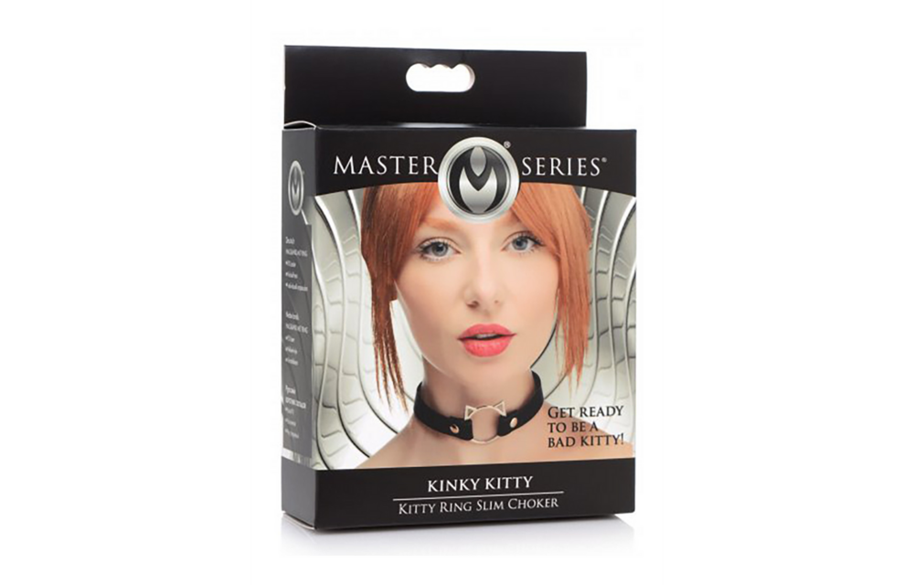 Kinky Kitty Ring Slim Choker - PU Leer - Zwart