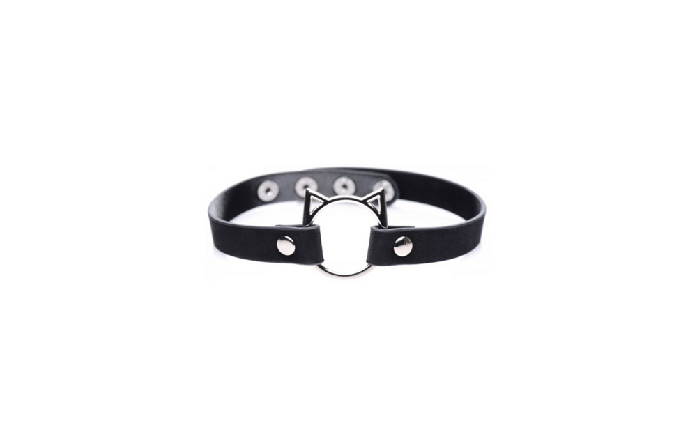 Kinky Kitty Ring Slim Choker Black – Bold & Playful Accessory