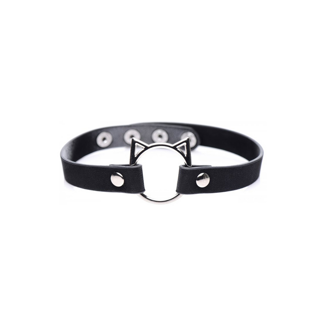 Kinky Kitty Ring Slim Choker Schwarz – Cooles & verspieltes Accessoire