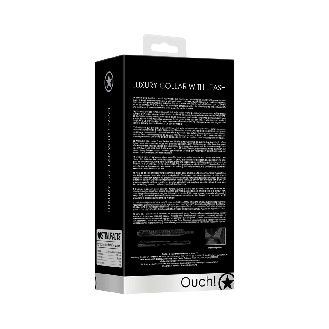 Halsband mit Riemen 52,5 cm | Stilvoll, stark & verstellbar