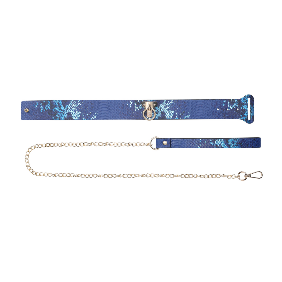 Florence Collectie Halsband & Leash Blauw - Stijlvol & Duurzaam